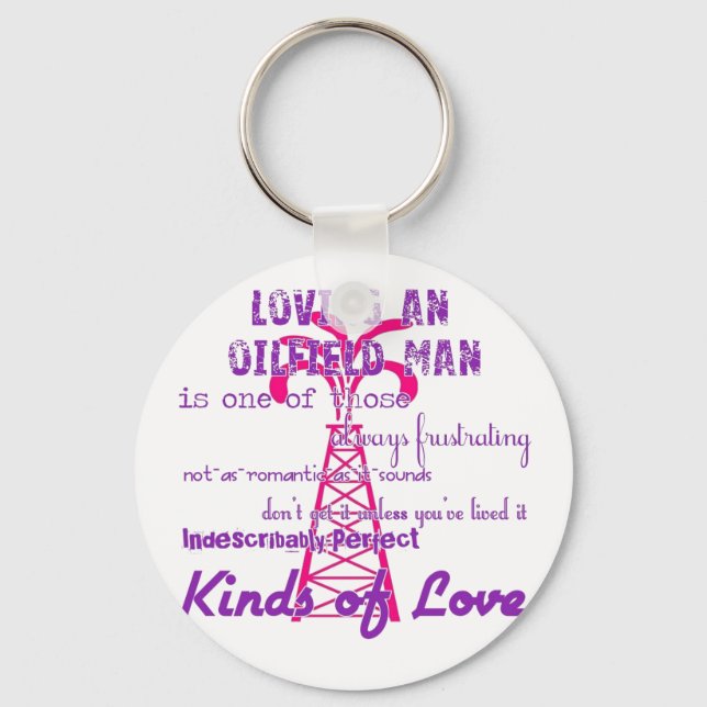 Loving an Oilfield Man Keychain (Front)