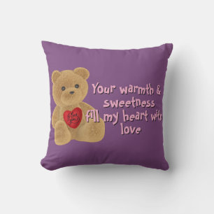 Loving Bear I Love You Romantic Sweet Valentines Throw Pillow