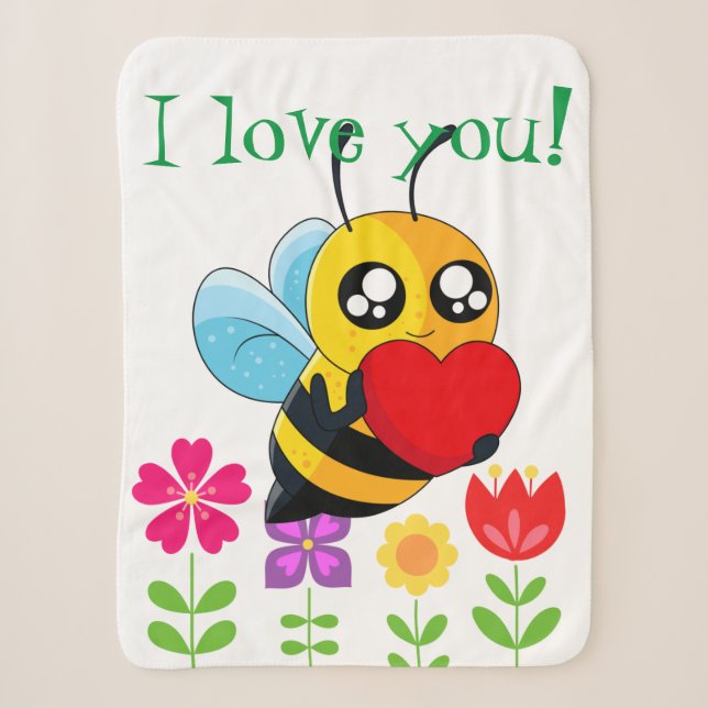 Loving Bee Sherpa Blanket (Front)
