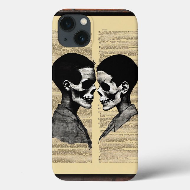 "Loving Black: Two Skulls in Profile iPhone Case" Case-Mate iPhone Case (Back)