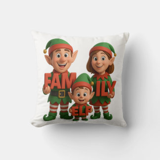 Loving Christmas - Elf Family Edition Throw Pillow