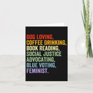 Loving Coffee Drinking Book Reading Social Justice Card