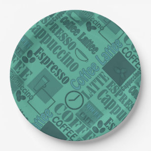 Loving coffee paper plate