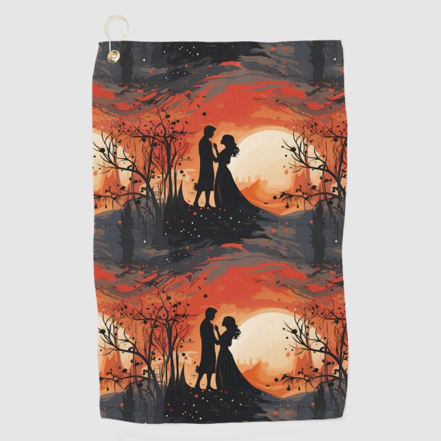 Loving Couple  Golf Towel (Front)