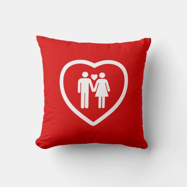 Loving Couple Throw Pillow (Front)
