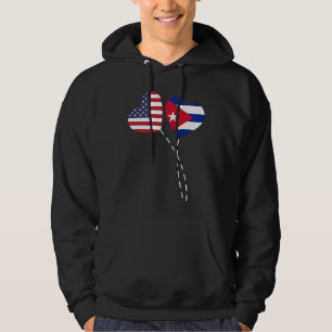 Loving Cuba USA Flag Heart Cuban Americans Love Hoodie