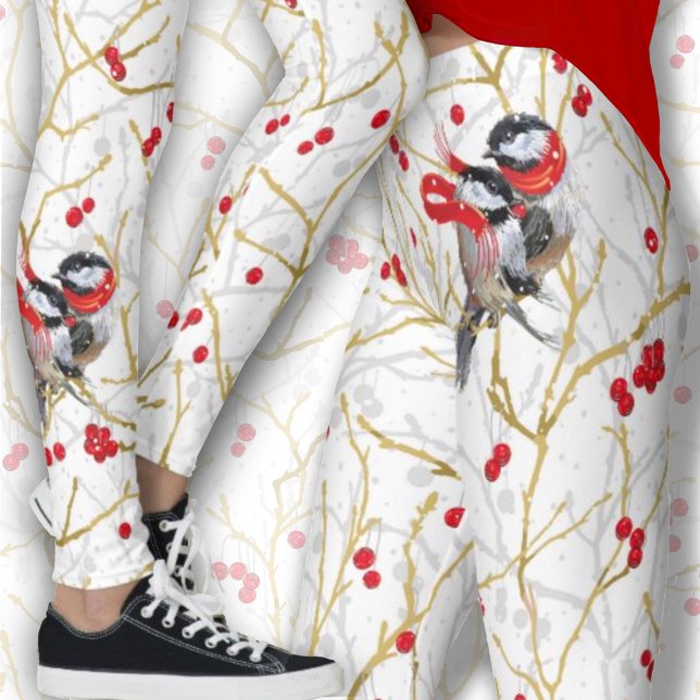 Loving Cuddling Chickadees Couple Leggings (Creator Uploaded)