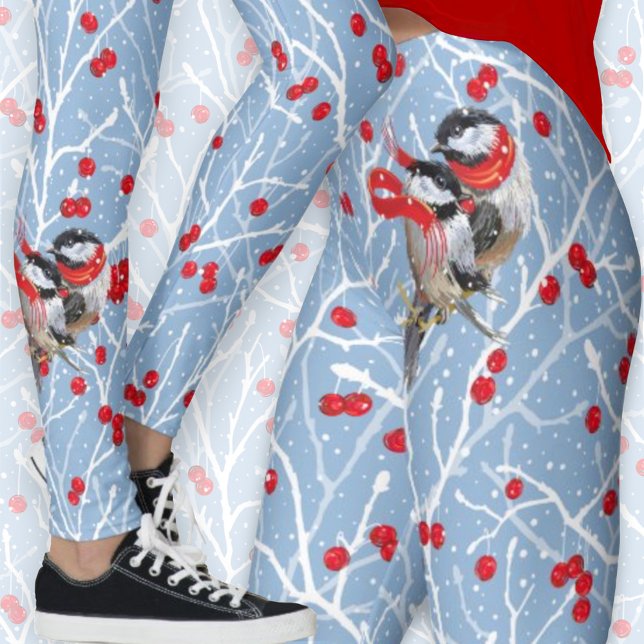 Loving Cuddling Chickadees Couple Leggings (Creator Uploaded)