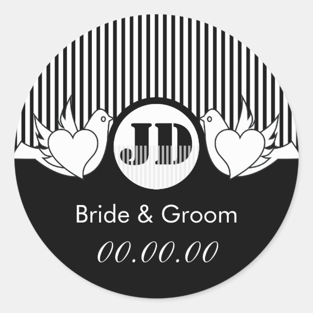 Loving Doves Wedding Stickers (Front)