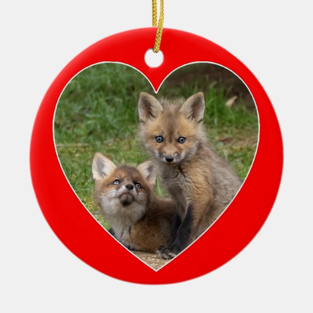 Loving Eyes Valentine  Ceramic Ornament (Front)