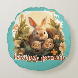 Loving family round pillow