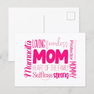 Loving Fearless Mom Heart of the Family Postcard