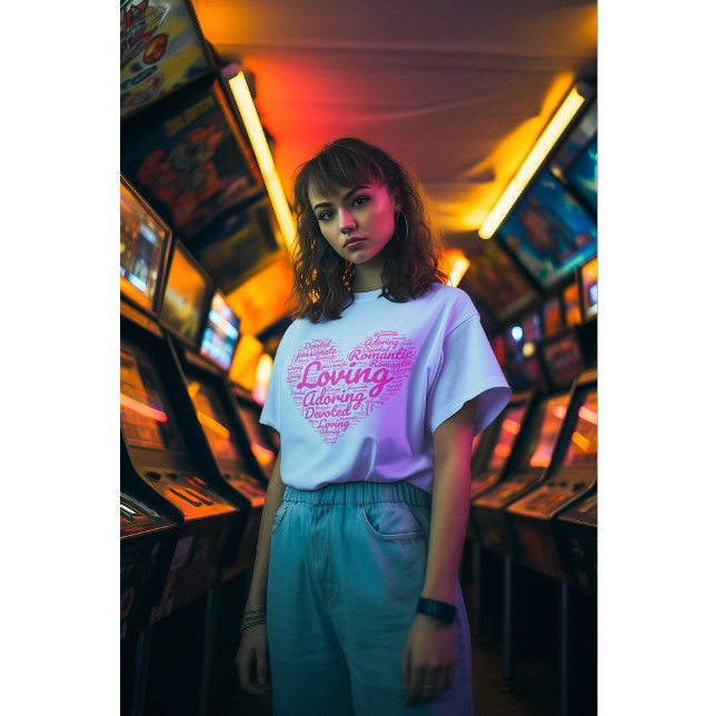 Loving Fuchsia Heart Shapecloud Art T-Shirt (Creator Uploaded)