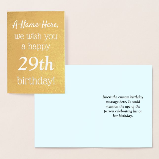 Loving Gold Foil Carte de voeux 29e anniversaire (Affichage)