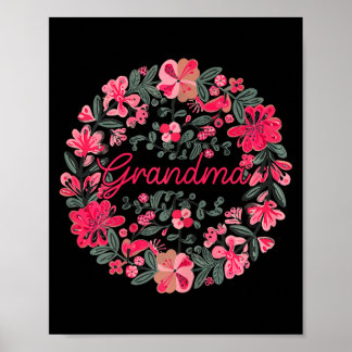 Loving grandma boho floral style happy mother's da poster