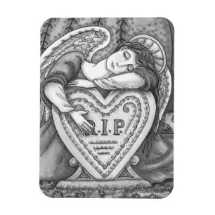 LOVING GUARDIAN ANGEL, CEMETERY MOURNING ART RIP MAGNET