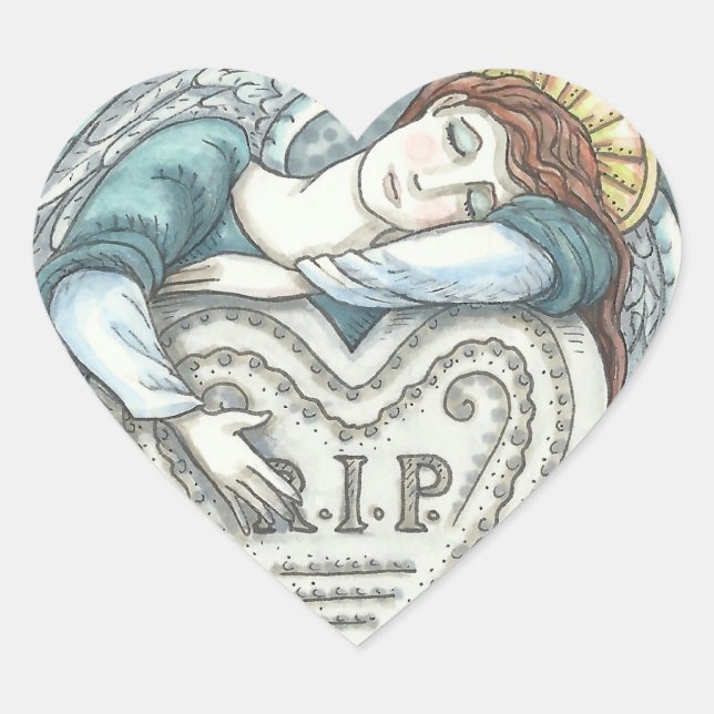 LOVING GUARDIAN ANGEL CEMETERY STICKERS Hrt SHEET (Front)