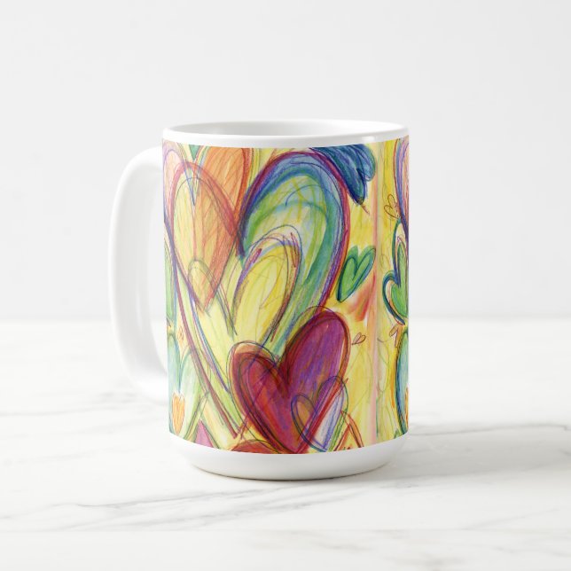 Loving Healing Hearts Art Custom Coffee Cup (Front Left)