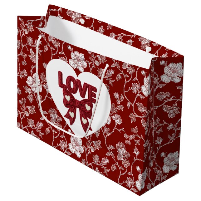 Loving Heart  Large Gift Bag (Front Angled)