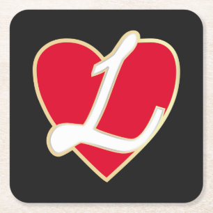 Loving heart square paper coaster