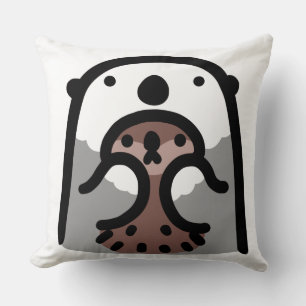 Loving her baby otter throw pillow