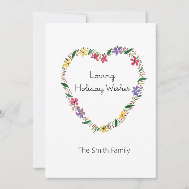 Loving Holiday Wishes with Personalization Card (Front)