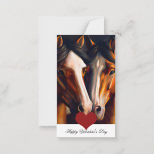 Loving horses kids valentine  card