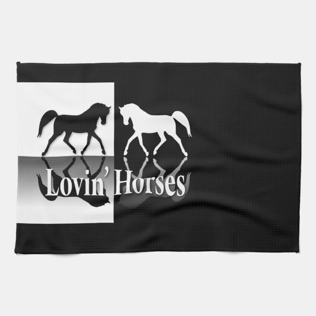 Loving Horses Kitchen Towel (Horizontal)
