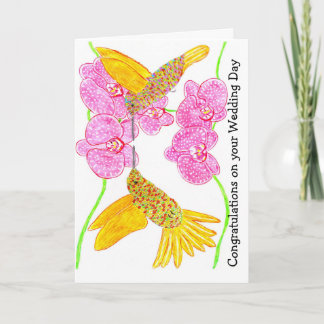 Loving Hummingbird Wedding Day  Card