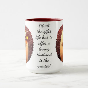 Loving Husband Inspirational Quote Cute Hedgehog Mug