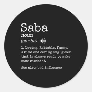 Loving Jewish Grandad Saba Definition Saying Saba Classic Round Sticker