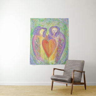 Loving Kind Guardian Angel Tapestry Wall Art Decor