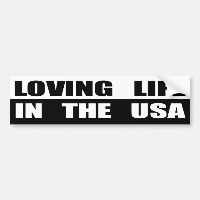 Loving Life In The USA Bumper Sticker (Front)
