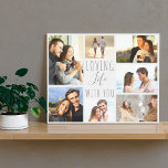 Loving Life with You 7 Photo Collage - Grey Marble Canvas Print<br><div class="desc">Chic wrapped canvas which you can personalize with 7 of your favourite photos. The template is set up ready for you to add your photos, working clockwise from the top left. Your photos are set against a stylish watercolor marble in grey and white, which is visible on the sides of...</div>