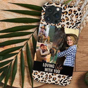 Loving Life with You Leopard Print 3 Photo Natural iPhone 13 Pro Max Case