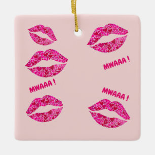 Loving Lips 01 MWAAA! Ceramic Ornament