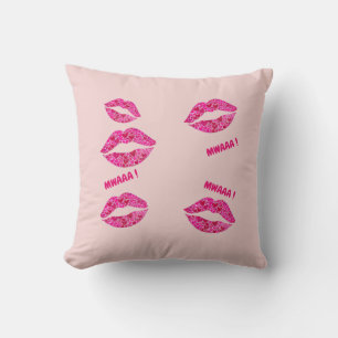 Loving Lips 01 MWAAA! Throw Pillow