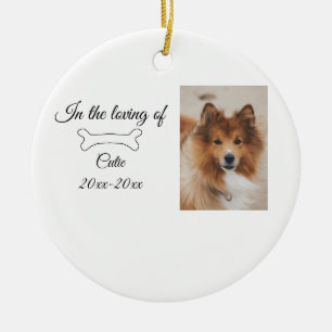 loving memorial keepsake funeral add pet name phot ceramic ornament