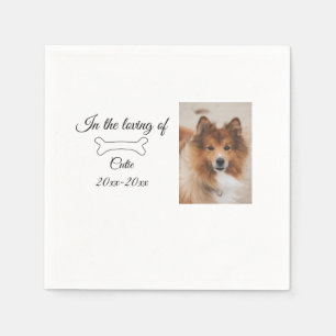loving memorial keepsake funeral add pet name phot napkin