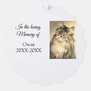 loving memorial keepsake funeral add pet name phot ornament card