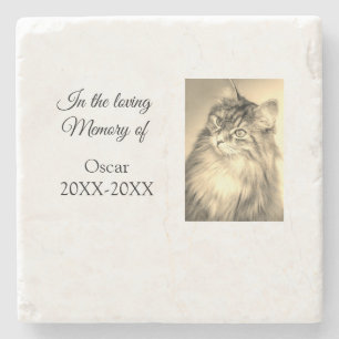 loving memorial keepsake funeral add pet name phot stone coaster