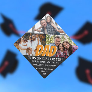 Loving Memory 3 Photo Collage Memorial Graduation Cap Topper