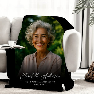 Loving Memory Arch Photo & Custom Text Memorial Fleece Blanket