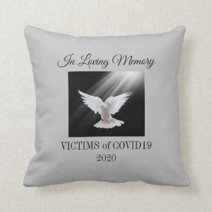 Loving memory, Covid 19 victims, gray Throw Pillow