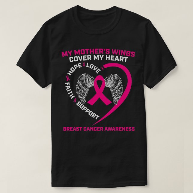 Loving Memory Gifts Mother Mom Pink Breast Cancer  T-Shirt (Design Front)