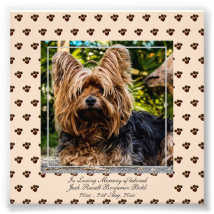 Loving Memory Jack Russell  PHOTO Named Keepsake Print
