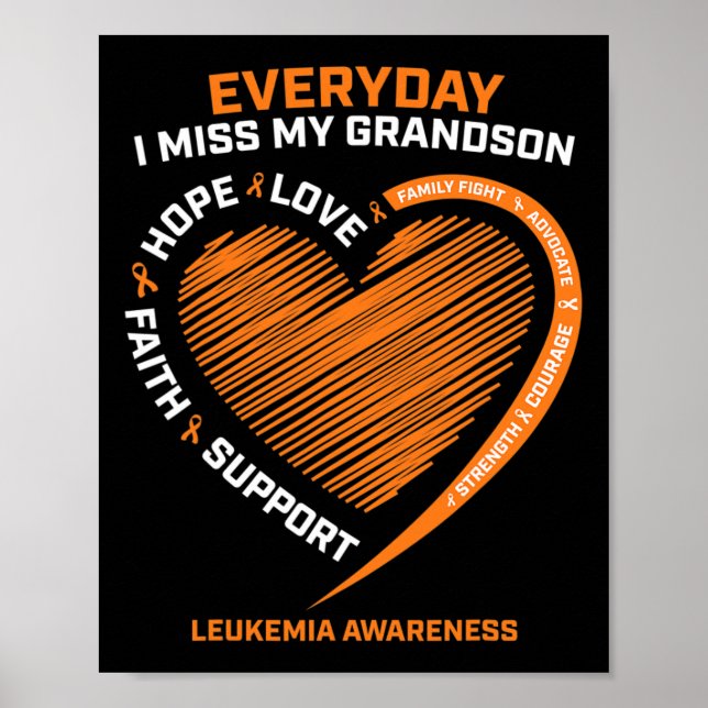 Loving Memory Of My Grandson Leukaemia Awareness  Poster (Front)