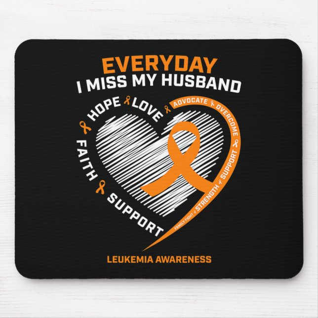 Loving Memory Of My Husband Remembrance Leukaemia  Mouse Pad (Front)