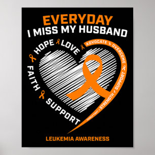 Loving Memory Of My Husbynd Remembrance Leukaemia Poster