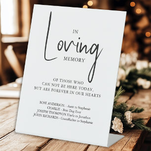 Loving Memory Personalized Wedding Memorial  Pedestal Sign